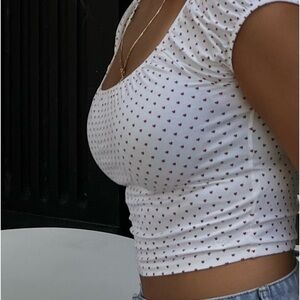Aritzia Sunday Best mini hearts top
